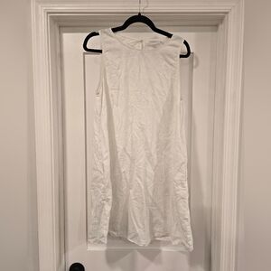 New Yorn And Company Soho Streey White Sleeveless Linen Blend Dress